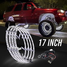 17 Inch Bright White Double Row Wheel Lights Pure White And Rocker Switch Ctrl