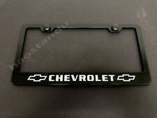 Chevrolet Black Metal License Plate Frame Included 2 Free Screw Caps And Caps