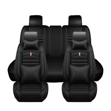For Jeep Wrangler Front Rear Car Seat Covers Full Set Nappa Leather Cushion Pad