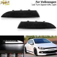 Sequential Smoked Led Front Turn Signal Light Drl Fit For 2008-2013 Vw Scirocco