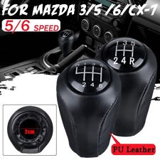 For Mazda 3 Bk Bl 2006-2012 56 Speed Gear Stick Shift Knob Lever Black Leather