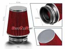 3.5 Inches 3.5 89 Mm Cold Air Intake Narrow Cone Filter Quality Red Chevrolet