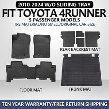 Floor Mats Trunk Cargo Liners For 2010-2024 Toyota 4runnerfit Wo Sliding Tray