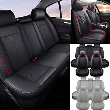 For Dodge Leather Car Seat Covers Protector 5-seats Full Set Front Rear Cushion