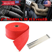 2 15 Ft Exhaust Header Downpipe Pipe Red Heat Wrap W 6 Ties For Honda Acura