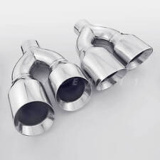 1pair Staggered 4 Dual Out 2.5 In Quad Exhaust Tips For Camarofirebird Ls1 Ss