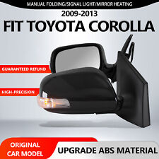 For 2009-2013 Toyota Corolla Side View Mirrors Folding Pair Black Led 5 Pins