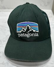 Patagonia Logo Mesh Trucker Hat Cap Green Adjustable Snap