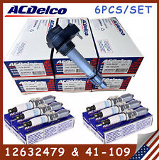 6x 12632479 D515c Ignition Coil 6x 41-109 Spark Plug For Gmc Chevrolet