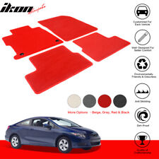 Fits 12-13 Honda Civic Coupe Floor Mat Nylon Red Non-slip Auto Carpets 4pc