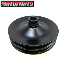 Black Saginaw Press On Power Steering Pulley Gm Chevy Double 2 Groove 34 Sbc