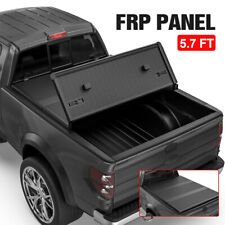 5.7ft 3-fold Fiberglass Hard Tonneau Cover For 2016-2024 Nissan Titan Truck Bed