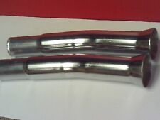 Vintage Chrome Exhaust Tips Pair 1 14 X 10 Curved Bell Custom