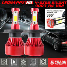 Pair 4-sides H4 Hb2 9003 Led Headlight Kit 240w 6000k 36000lm Hilow Beam Bulbs