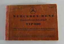 Checkbook Mercedes W186 Adenauer 300 From 051953
