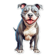 Smiling Pitbull Dog Vinyl Decal Sticker - Ebn9636