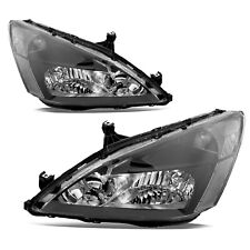 Black Headlights Clear Corner Headlamps Pair For 2003-2007 Honda Accord 24dr