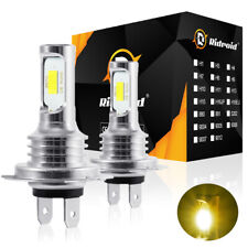 H7 Led Headlight Lamp Bulbs High Low Beam Fog Light Yellow 3000k Hid Replace Kit