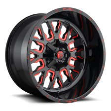4 20x12 Fuel Gloss Black W Red Stroke Wheel 5x114.3 5x127 For Jeep Toyota Gm