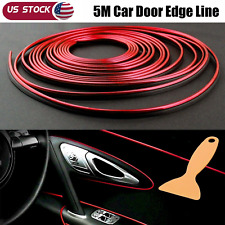 16ft Car Interior Door Gap Edge Line Molding Trim Strip Decorate Red Accessories