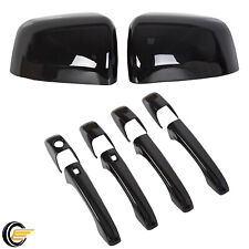 Door Handle Rearview Mirror Shell Trim Cover Black For Jeep Grand Cherokee 2011