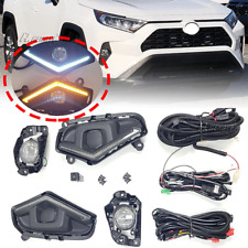 For 2019-2023 Toyota Rav4 Led Fog Lights Driving Kit Dual Color Drl Signal Wires