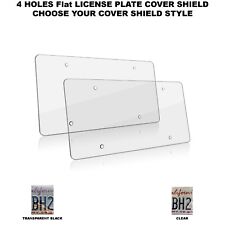 2x Flat License Plate Cover Shield Plastic Tag Protector Usa Made