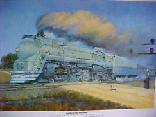 Railroad Art Winfield Santa Fe Hey Boy Its The Blue Goose Sn 0405