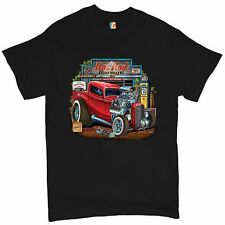 Hot Rod Garage T-shirt Route 66 Retro Vintage Drag Racing Car Mens Tee