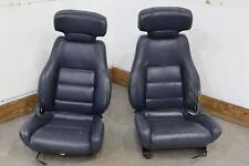 89-91 Mazda Rx7 Fc Convertible Pair Lhrh Leather Bucket Seats Blue Heavy Wear
