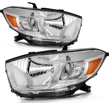 Fits 2008-2010 Toyota Highlander Driver Passenger Sides Headlights Headlamps