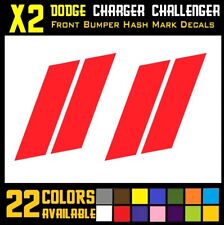 Front Bumper Hash Mark Decals Vinyl Body Graphics For Dodge Charger Challenger