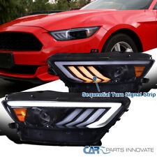Smoke Projector Headlights Sequential Led For 2015-2017 Mustang Hidxenon