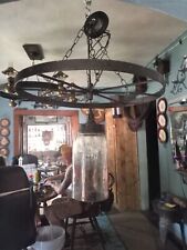 Iron Hanging Wagon Wheel Light