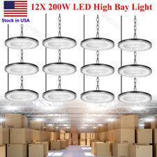 12 Pack 200w Ufo Led High Bay Lights Commercial Warehouse Factory Light Fixture