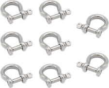 8pcs Screw Pin Anchor Shackle Stainless Steel M5 Bow Shackle 316 Inch D Ring