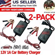2pcs Car Battery Charger Maintainer 12v Trickle Rv For Truck Motorcycle Atv Auto
