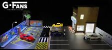 Diorama 164 Car Garage Model Led Lighting City Parking Lot Scene Display Model