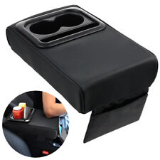 Leather Car Armrest Pad Center Console Storage Pad Box Cushion With Cup Holder