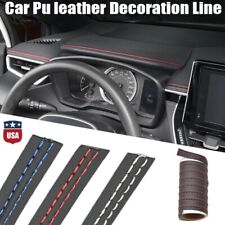 2m Pu Leather Car Dashboard Decor Line Strip Sticker Moulding Trim Accessories