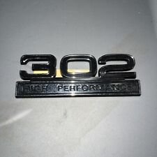 302 5.0 Liter Engine High Performance Emblem Badge In Black Chrome - 4 Long