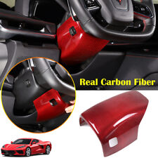 Red Real Carbon Fiber Steering Wheel Lower Base Cover For Corvette C8 Z06 20-23