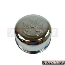 Push In On Chrome Flame Valve Cover Oil Breather Cap 1.25 Sbc Bbc Hot Streetrod