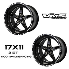 2 Vms Racing V-star Rear Drag Race Rims Wheels 17x11 For Widebody Dodge Charger