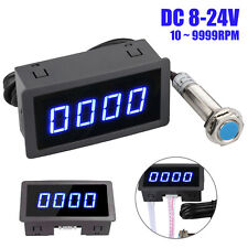 Led Digital Hall Tachometer Speed Meter Npnpnp Motor Tester 10-9999rpm Dc 8-24v