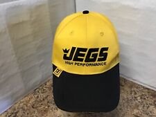 Jegs High Performance Racing Baseball Hat Cap Yellow Black Adjustable