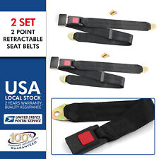 2x Car Seat Belt Lap 2 Point Safety Travel Adjustable Retractable Universal Us