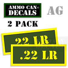 22 Lr Ammo Ammo Can Box Decal Sticker Bullet Army Gun Safety Hunting 2 Pack Ag