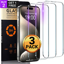 3x For Iphone 15 14 13 12 11 Pro Max X Xr 8 7 6 Tempered Glass Screen Protector