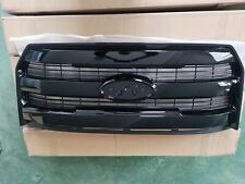 For 2015-2017 Ford F150 F-150 Front Upper Grille Grill Wo Camera Glossy Black